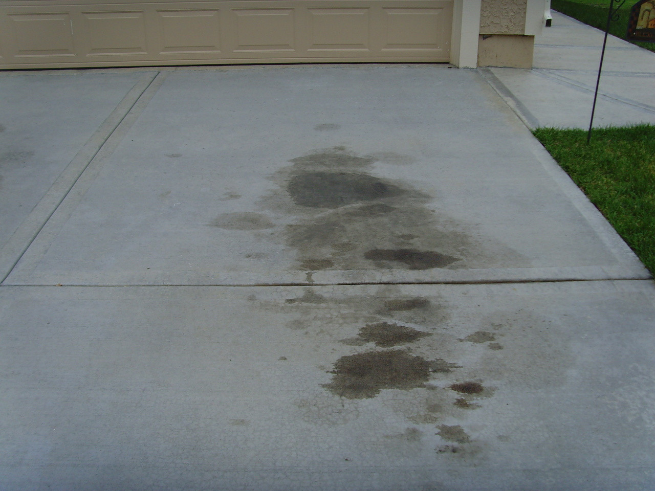 Oil buildup before pressure washing